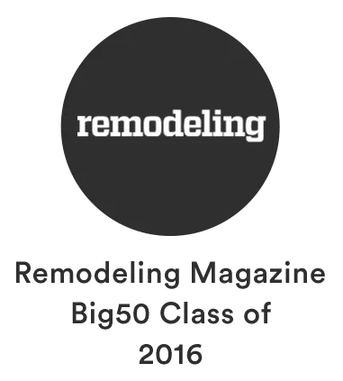 remodeling magazine Big50 class of 2016 printed under remodeling logo