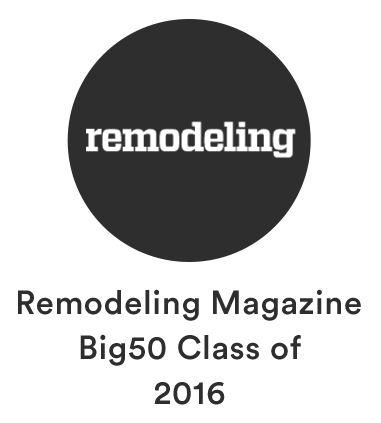 remodeling magazine Big50 class of 2016 printed under remodeling logo