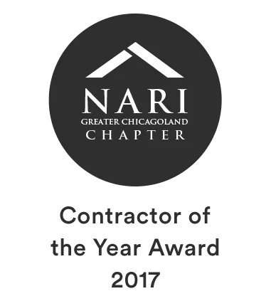 contractor of the year award 2017 printed below NARI greater chicagoland chapter logo