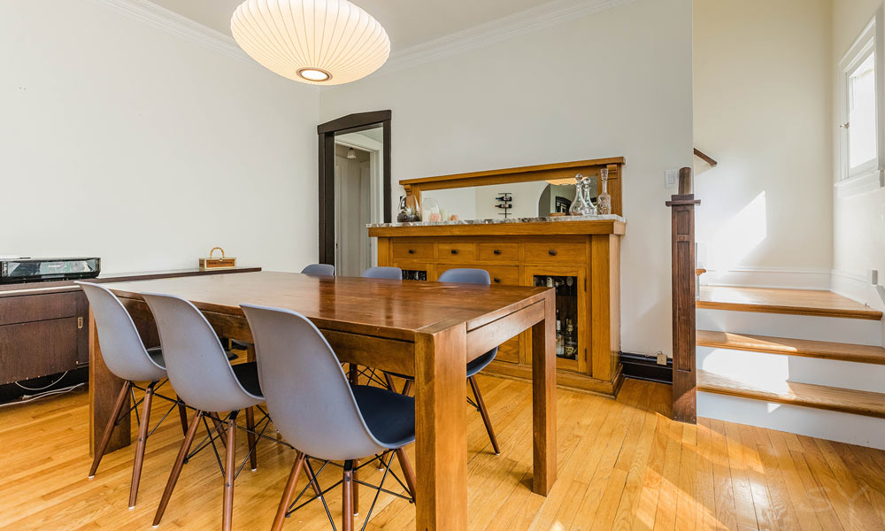 vintage dining room remodel with craftsman knewl post