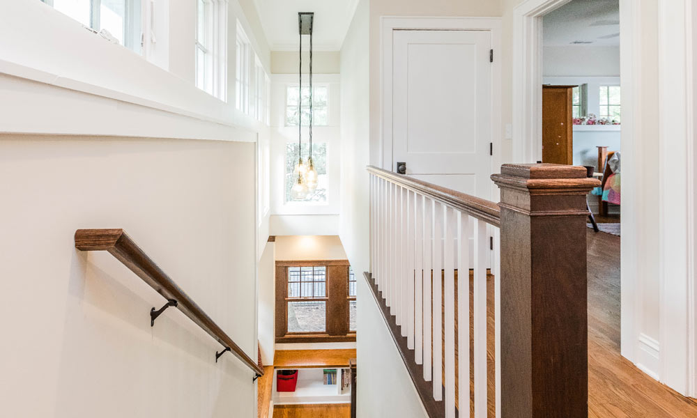 view of stairs in a two story addition in riverside illinois