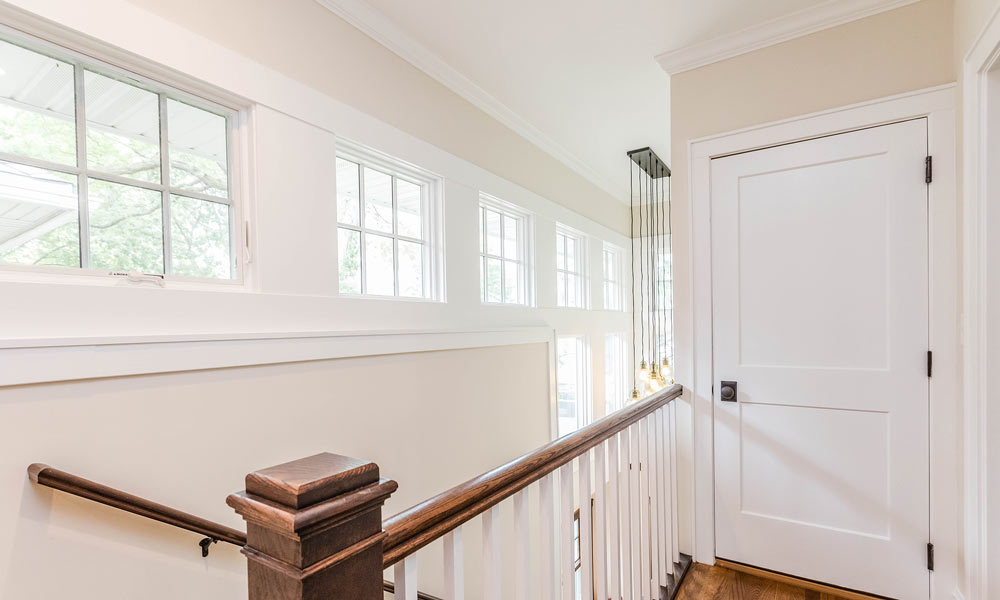 view of stairs in a two story addition in riverside illinois