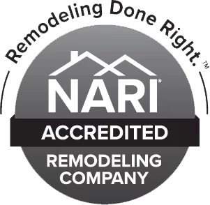 NARI Accredited Remodeling Company logo with Remodeling Done Right above it