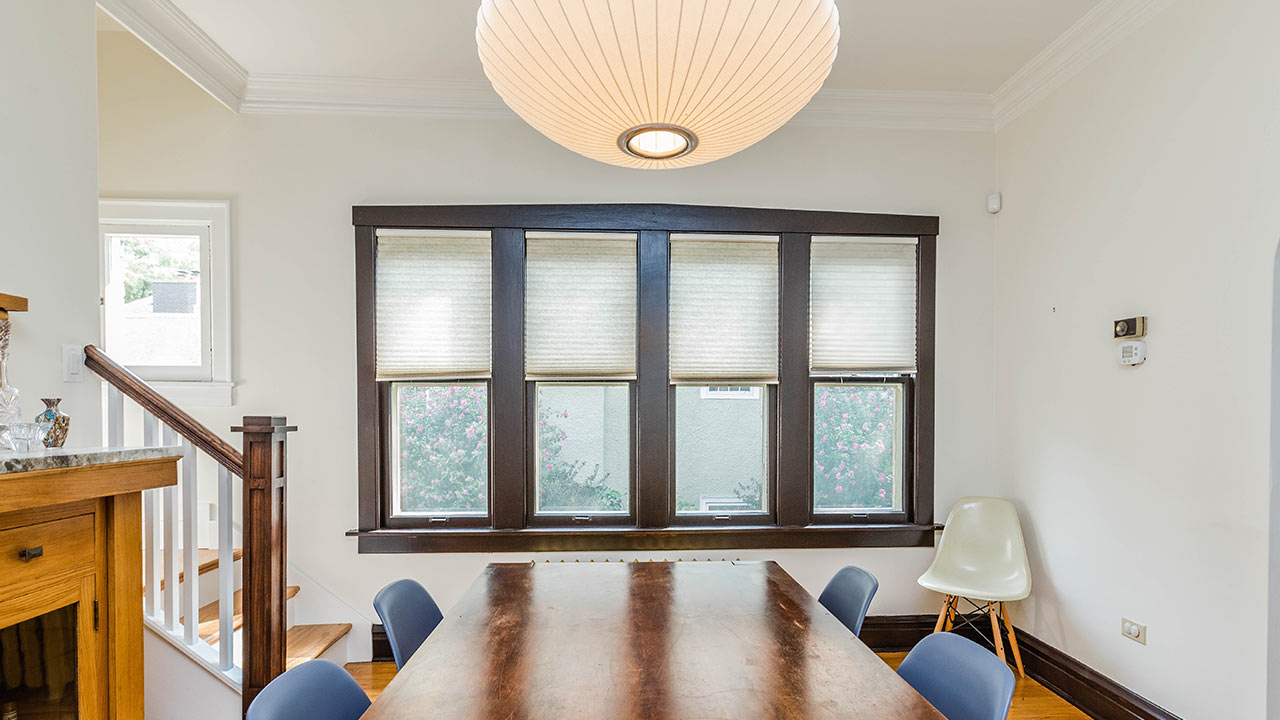 zoom background of a bungalow dining room