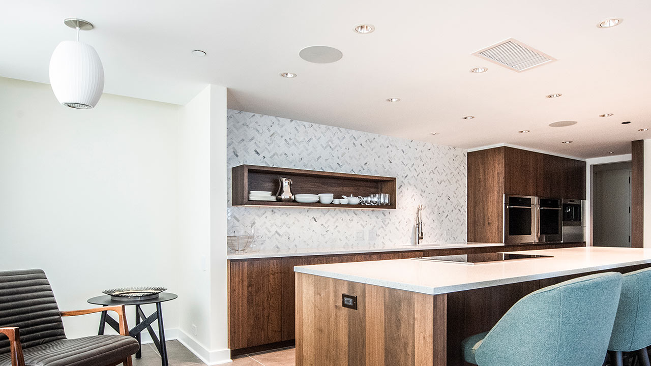 zoom background of a modern kitchen