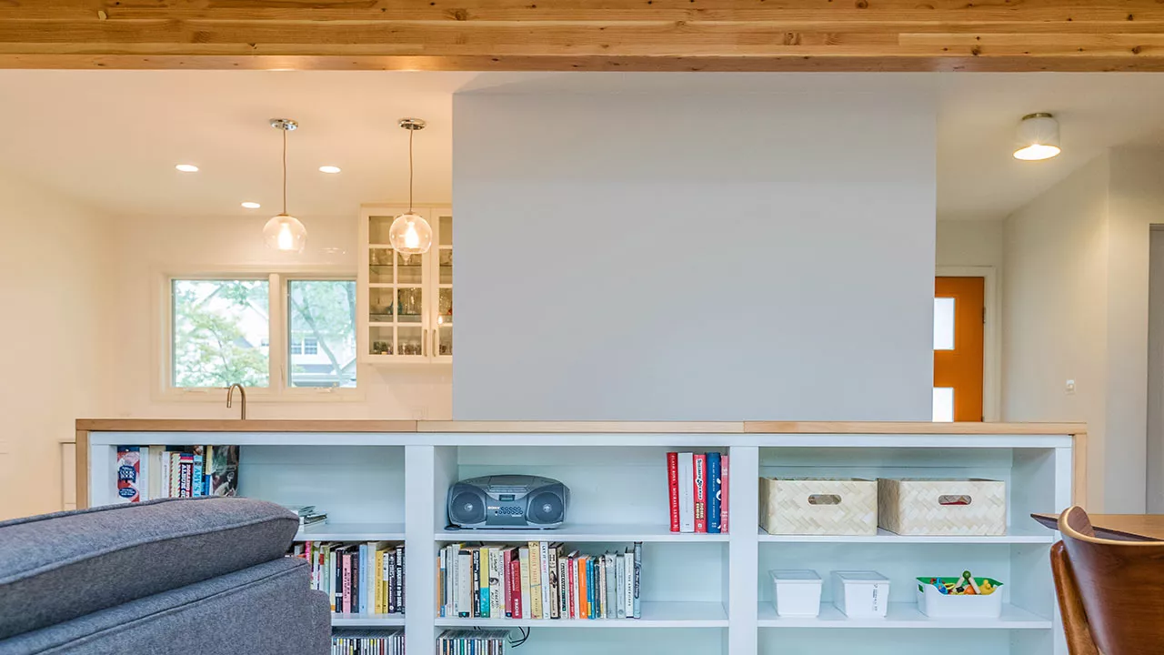 zoom background of modern built-ins