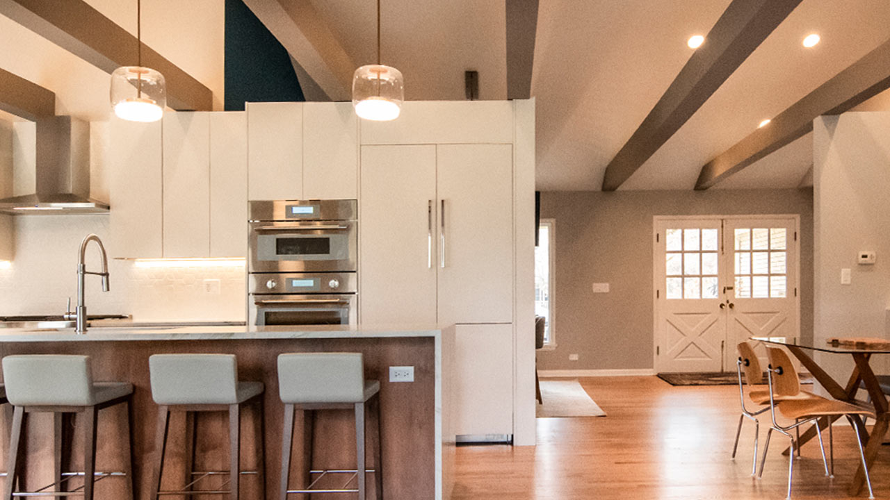 zoom background of a modern kitchen