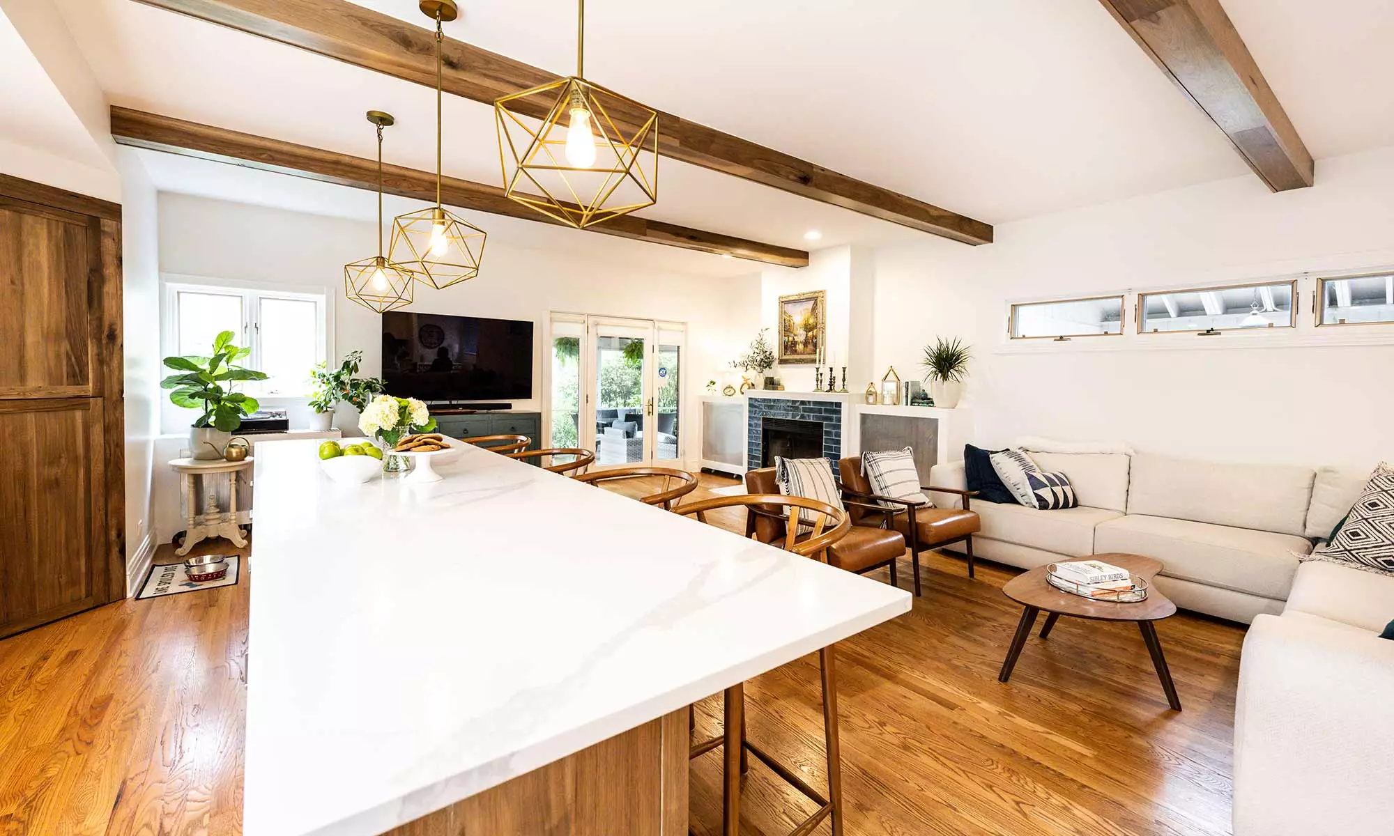 luxury kitchen remodel with hickory cabinetry