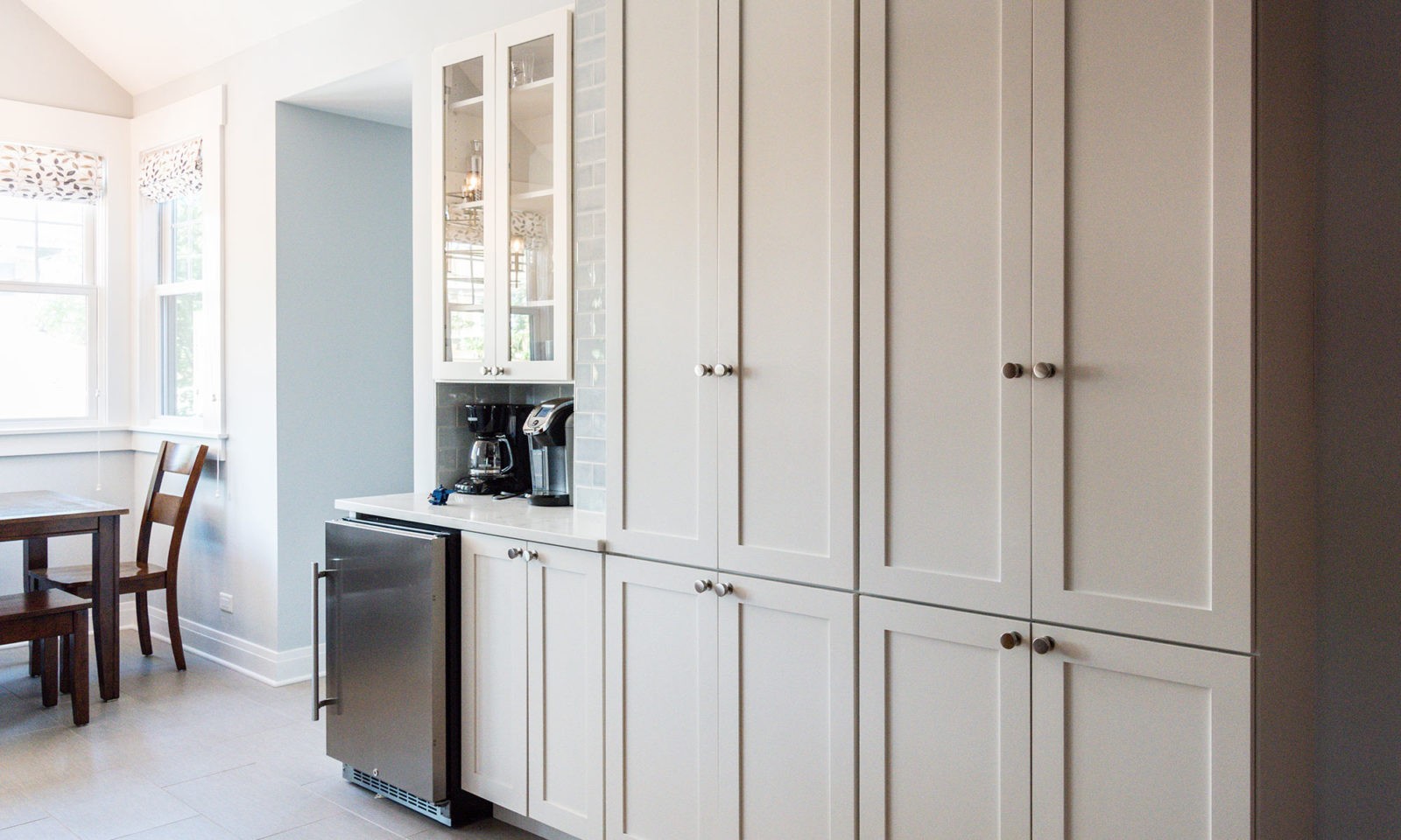 New cabinetry and stainless steel appliances in a newly renovated kitchen