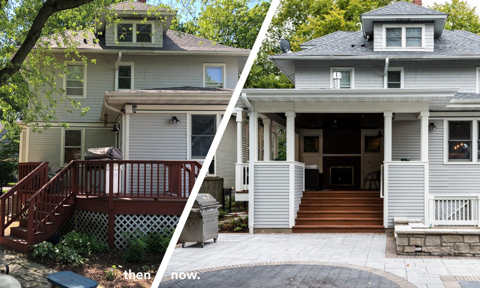 before and after of la grange back porch addition