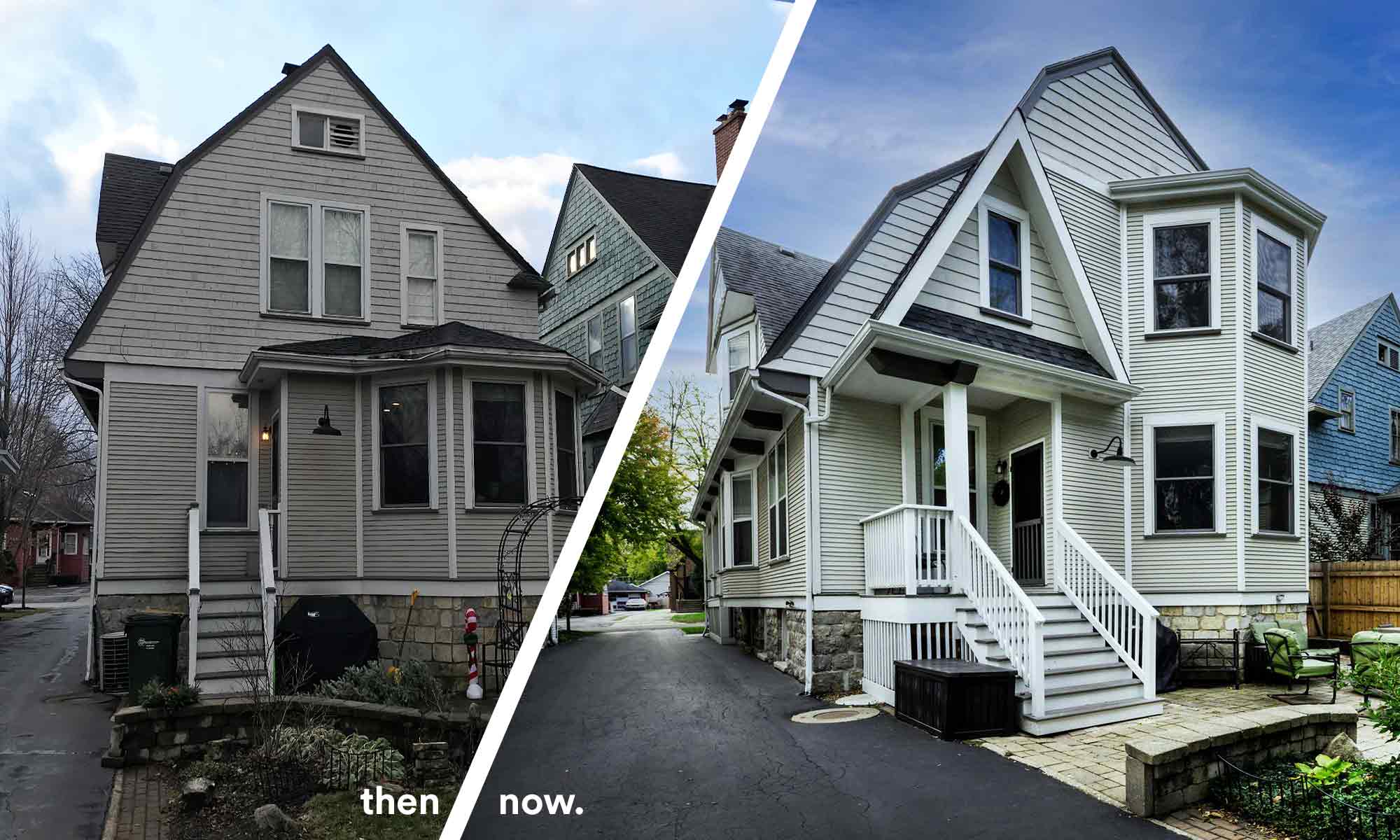 before and after of vintage victorian home addition
