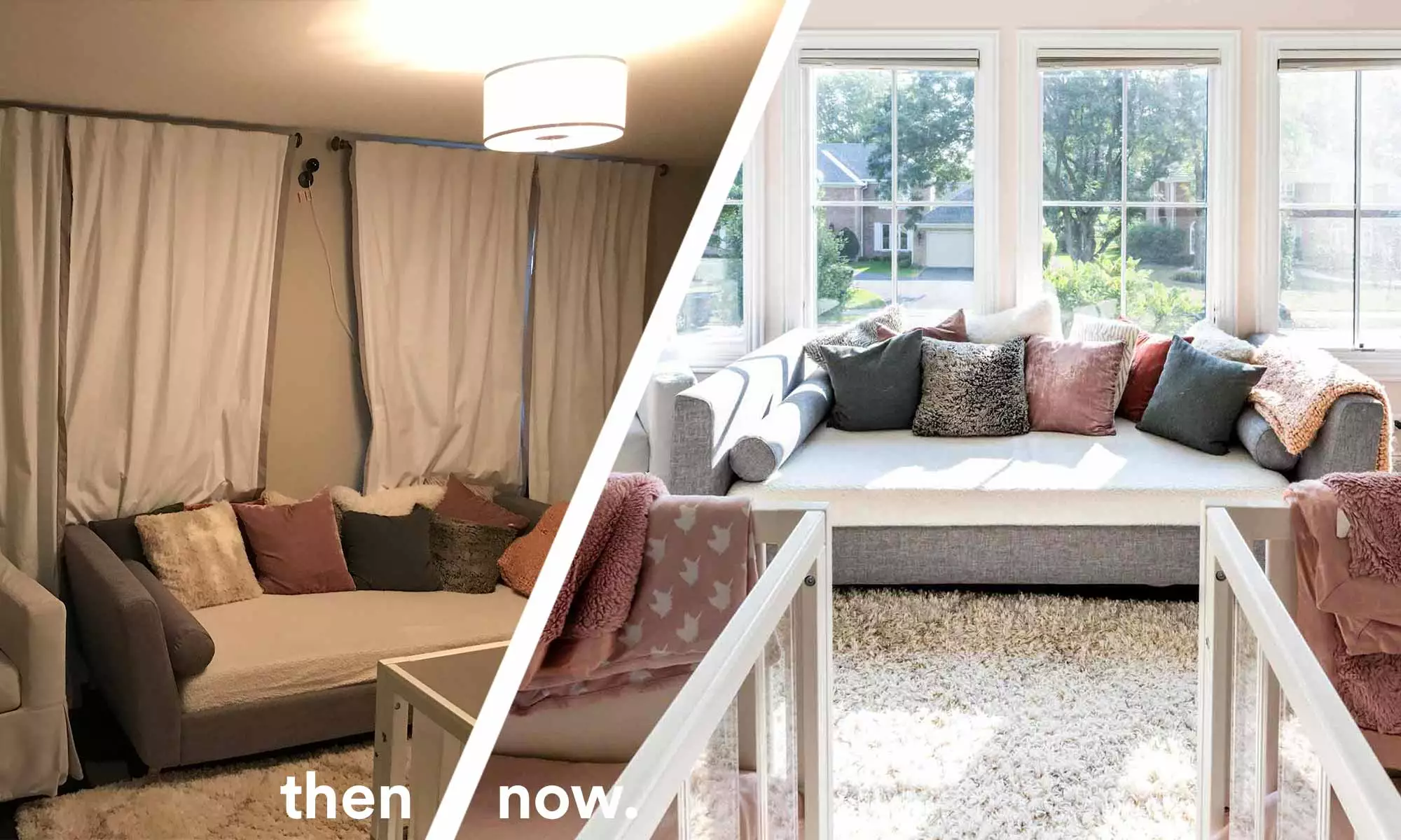 before and after view of remodeled kids bedroom