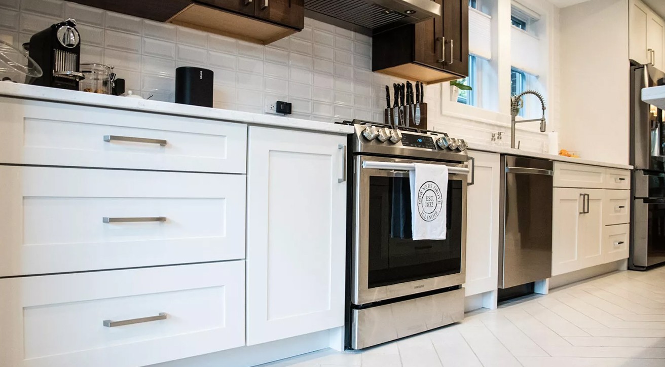 livcompanies kitchen renovation white cabinets white herringbone tile flooring