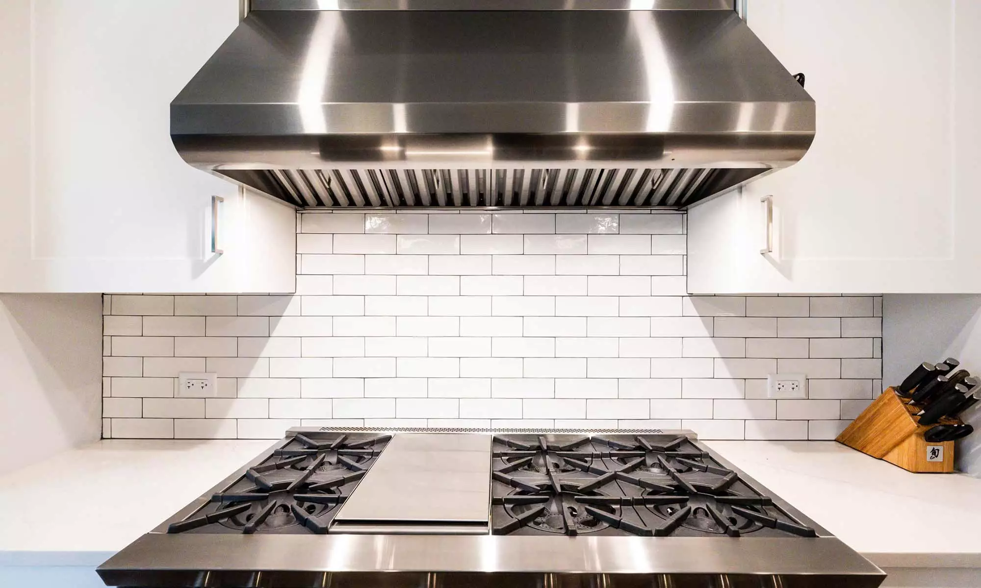 bluestar range and hood in luxury kitchen remodel in riverside illinois