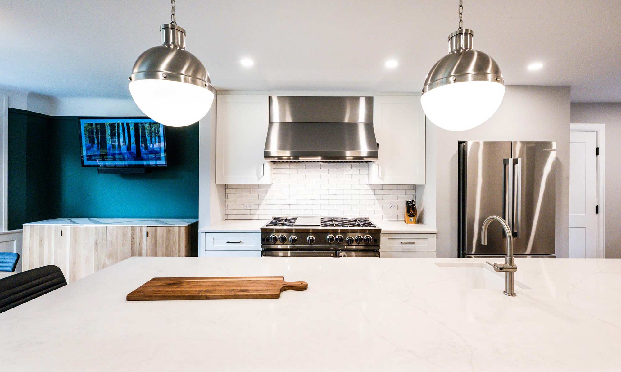 bluestar cooking range in luxury riverside Illinois kitchen remodel