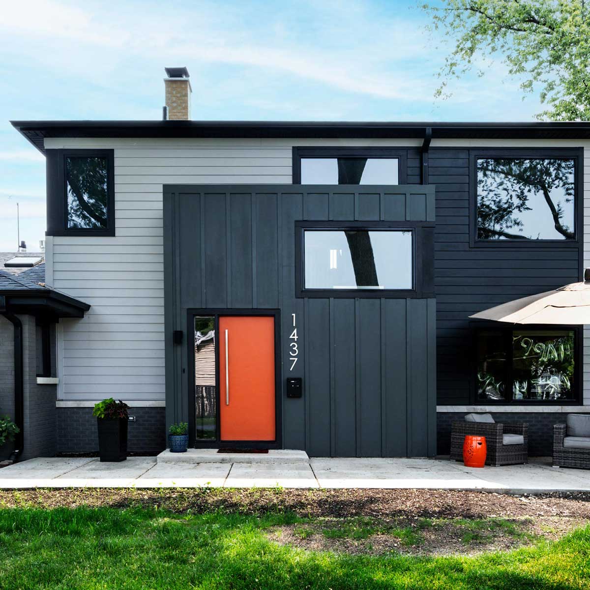 front view of a modern second story addition in western springs