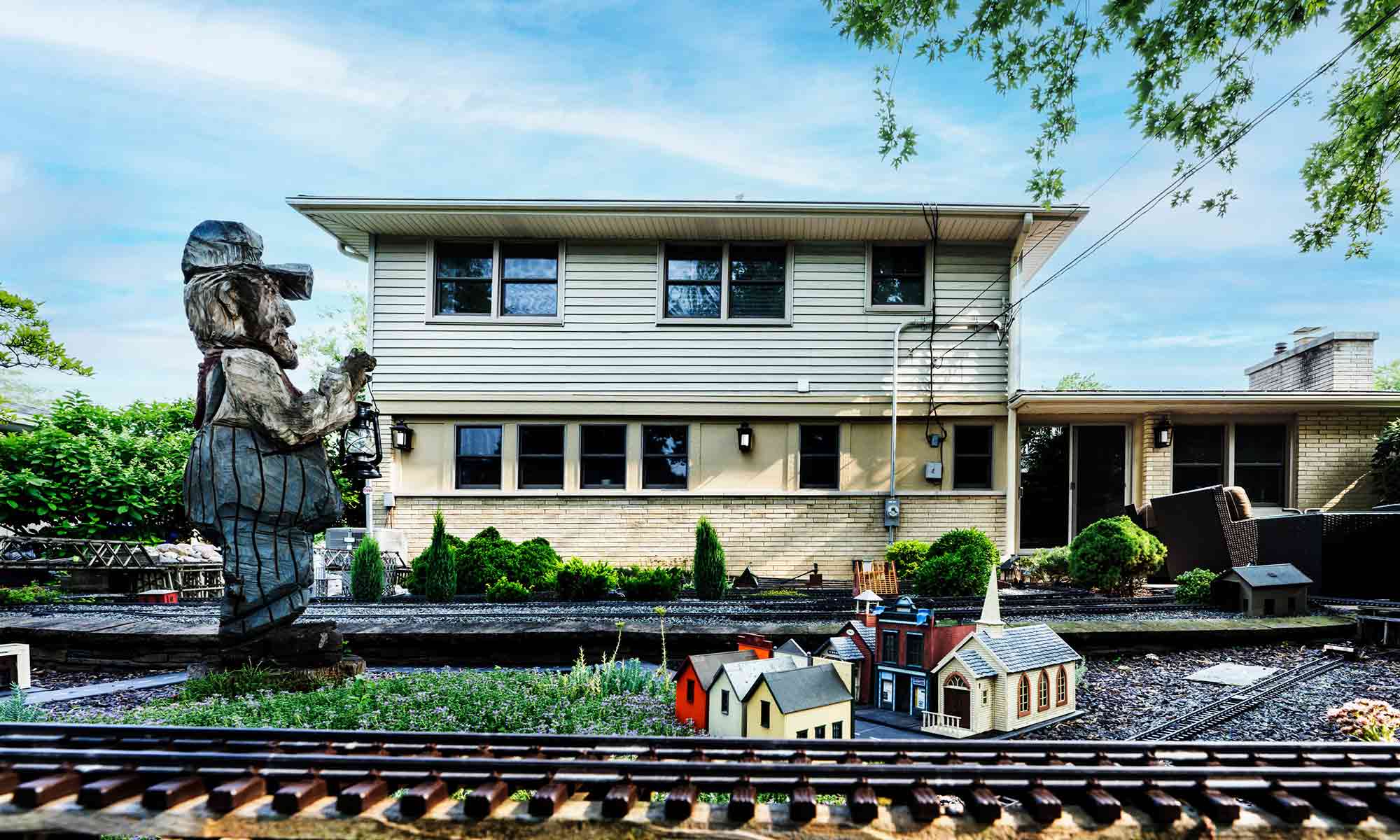 A house with train tracks