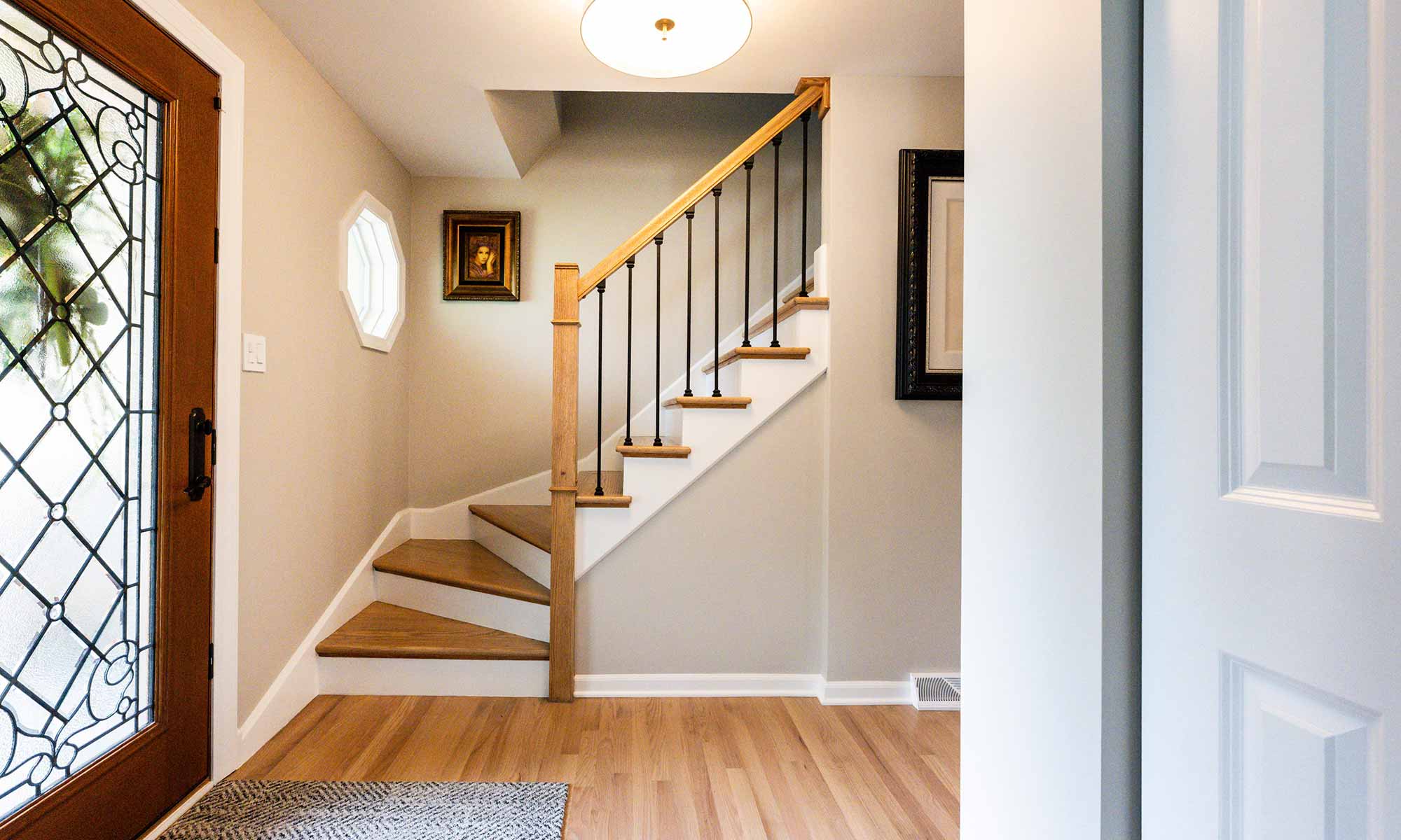 A staircase in a house